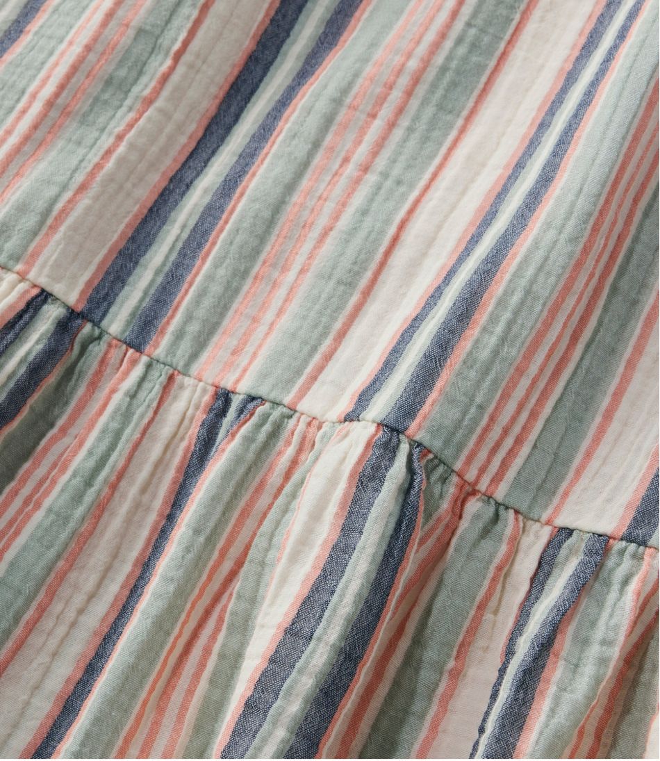 L.L.Bean Women's Cloud Gauze Midi Dress, Stripe CLOTHING