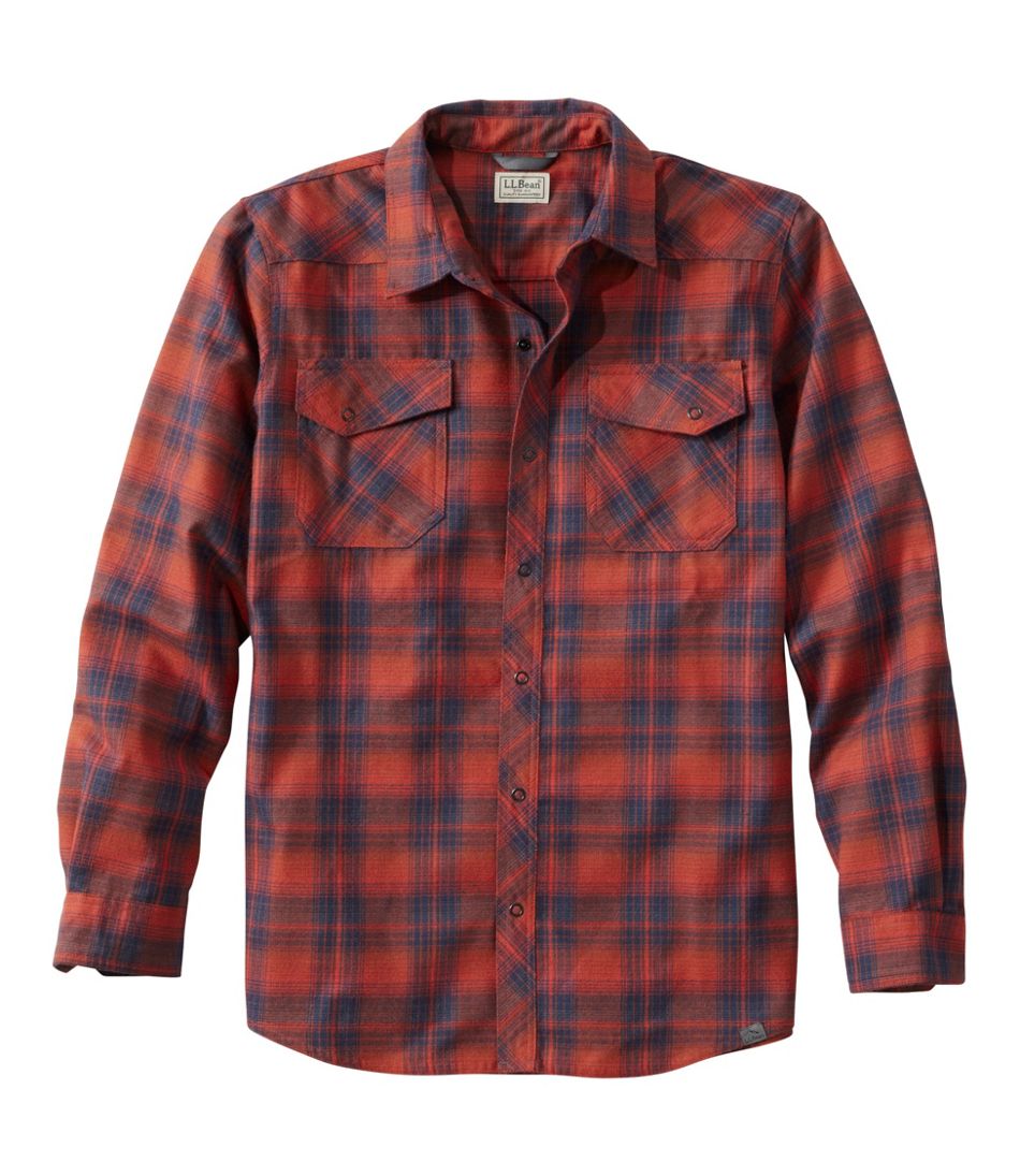 L.L.Bean Men's Katahdin Performance Flannel Shirt, Slightly Fitted SALE|CLOTHING