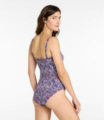 L.L.Bean Women's Coastal Essentials Swimwear, Bandeau Tanksuit Print CLOTHING