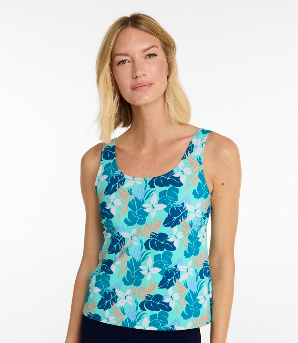 L.L.Bean Women's BeanSport Swimwear, Scoopneck Tankini Top, Print CLOTHING|SALE