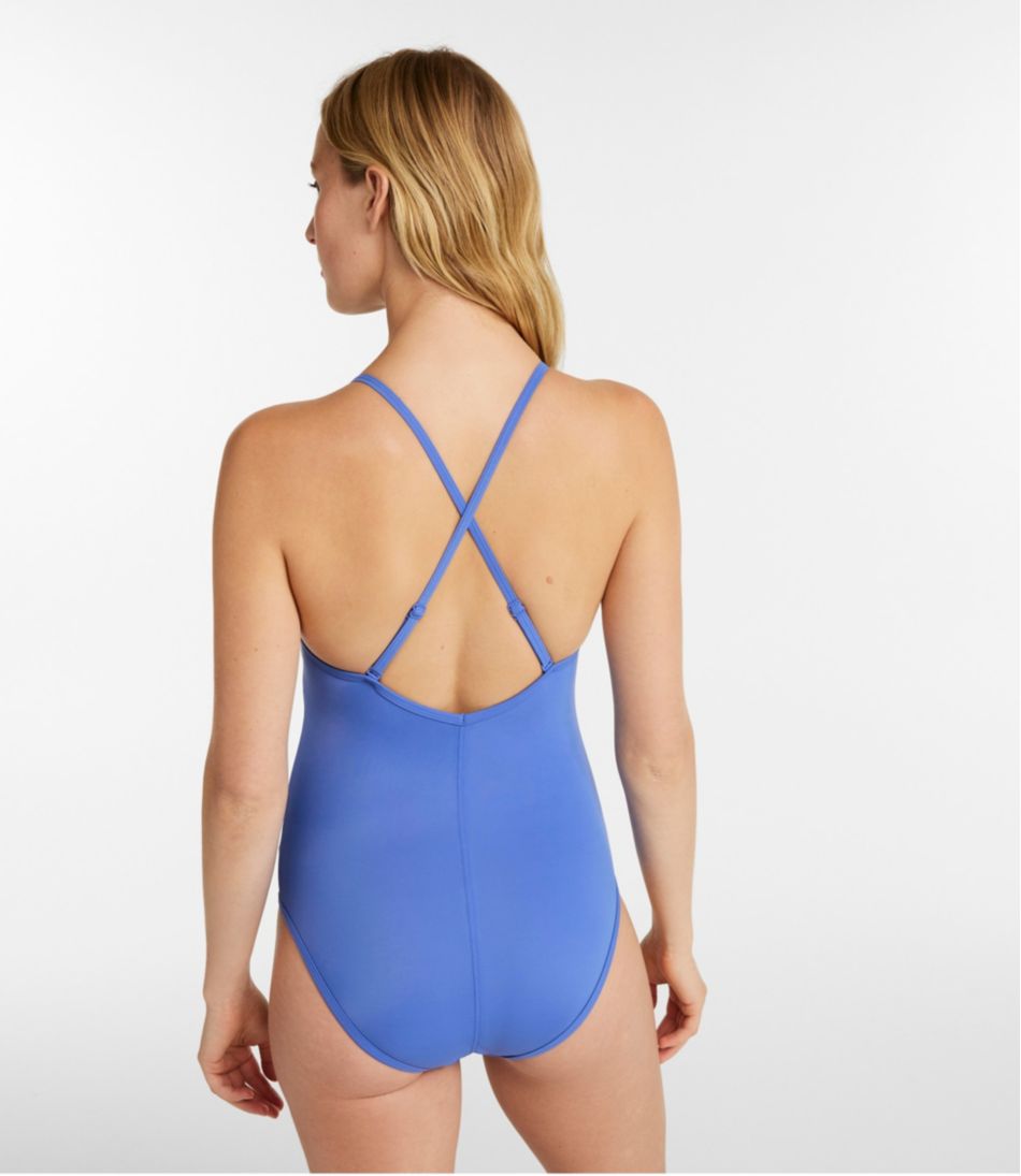 L.L.Bean Women's Coastal Essentials Swimwear, V-Neck Tanksuit CLOTHING