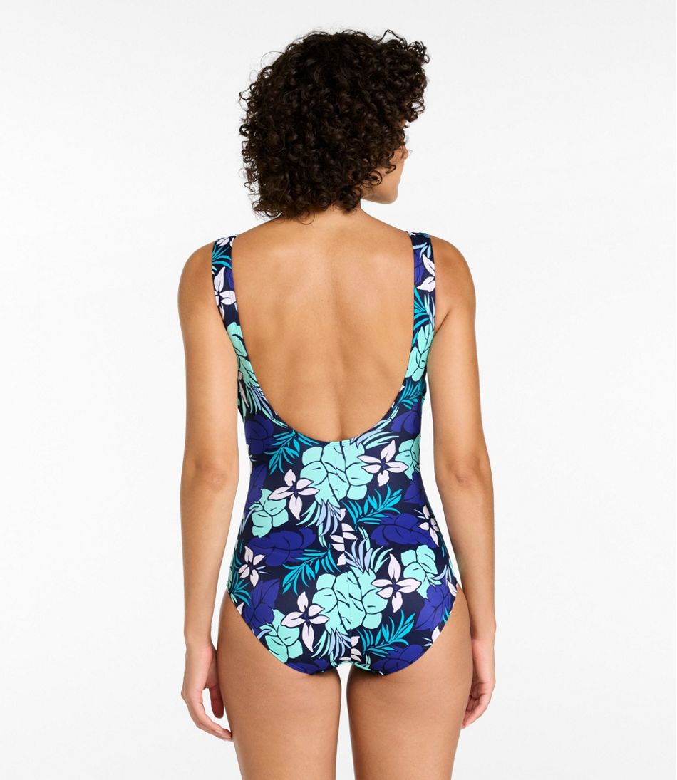 L.L.Bean Women's BeanSport Swimwear, Scoopneck Tanksuit Print CLOTHING