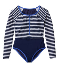 L.L.Bean Women's Coastal Essentials Swimwear, Long-Sleeve Tanksuit Print CLOTHING