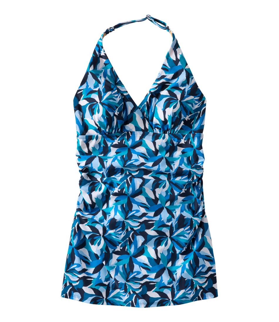 L.L.Bean Women's Shaping Swimwear, Clasp Halter Dress Print CLOTHING|SALE