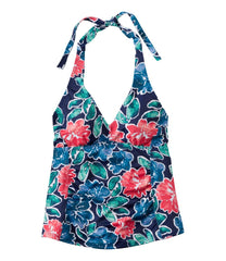 L.L.Bean Women's BeanSport Swimwear, Halter Tankini Top Print CLOTHING