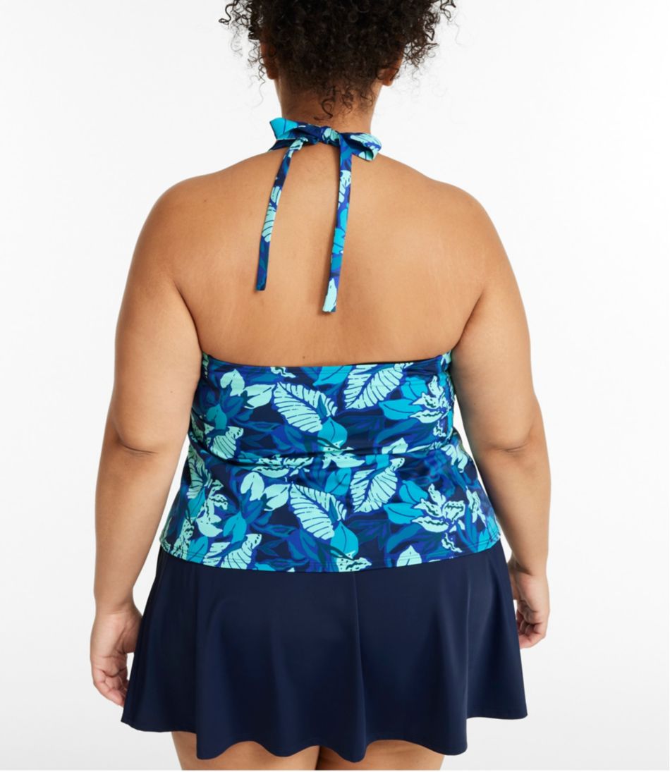 L.L.Bean Women's BeanSport Swimwear, Halter Tankini Top Print CLOTHING