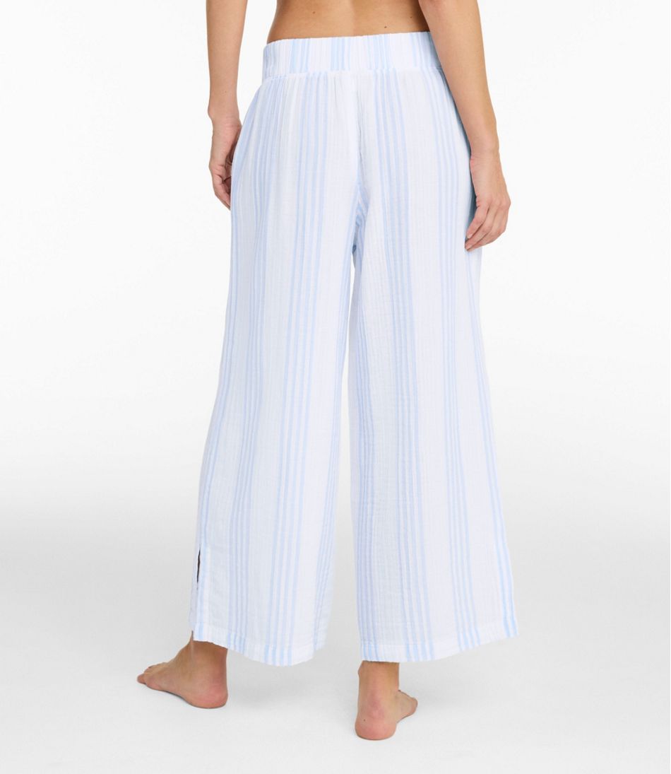 L.L.Bean Women's Cloud Gauze Wide-Leg Pants, Stripe CLOTHING
