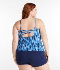 L.L.Bean Women's New Currents Swimwear, Squareneck Tankini Top Print CLOTHING|SALE