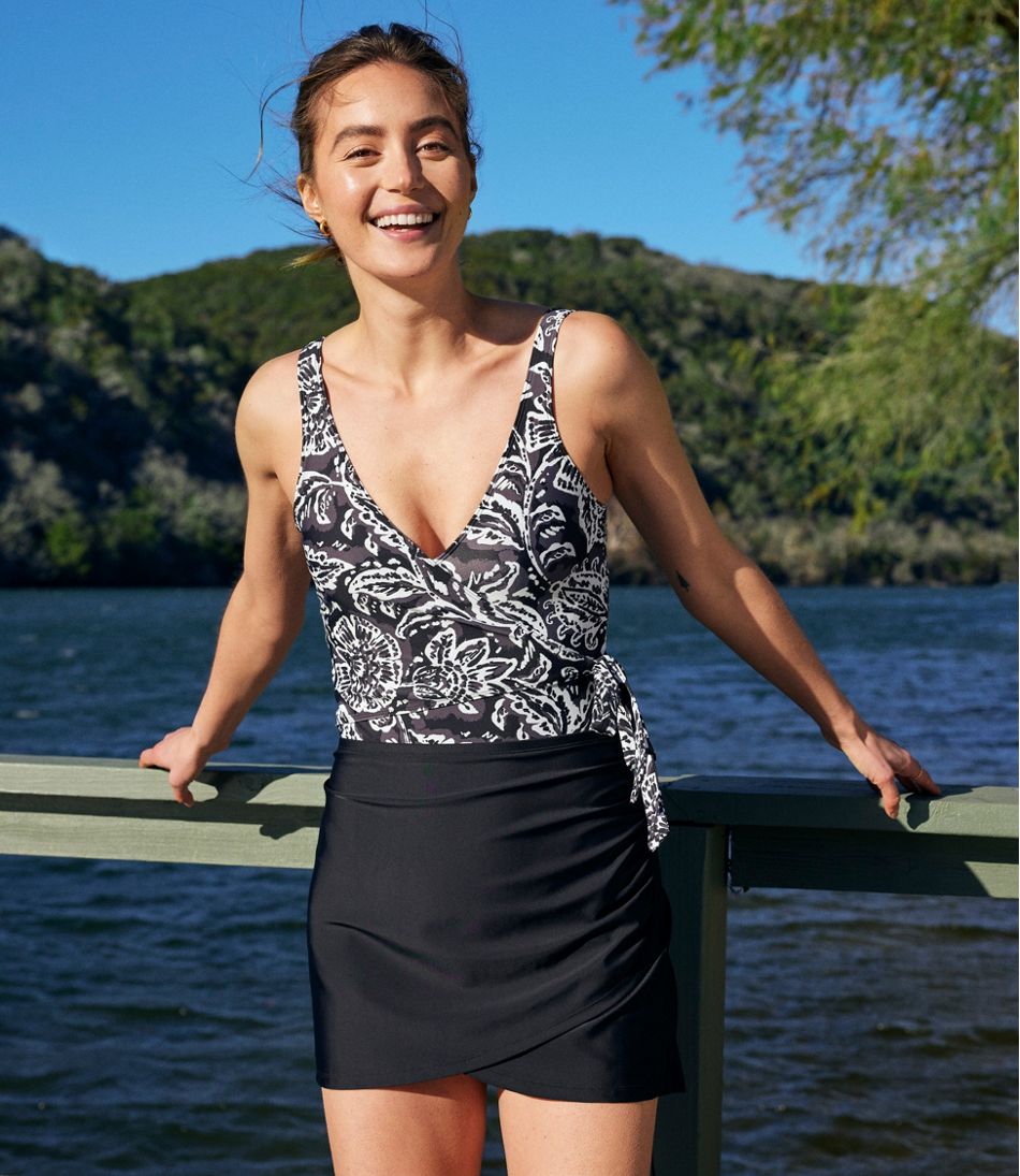 L.L.Bean Women's Summersalt The Ruched Swim Skirt CLOTHING
