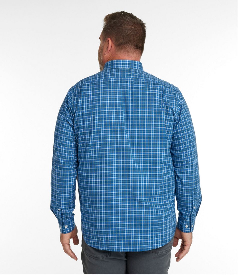 L.L.Bean Men's Wrinkle-Free Kennebunk Sport Shirt, Slightly Fitted Check CLOTHING