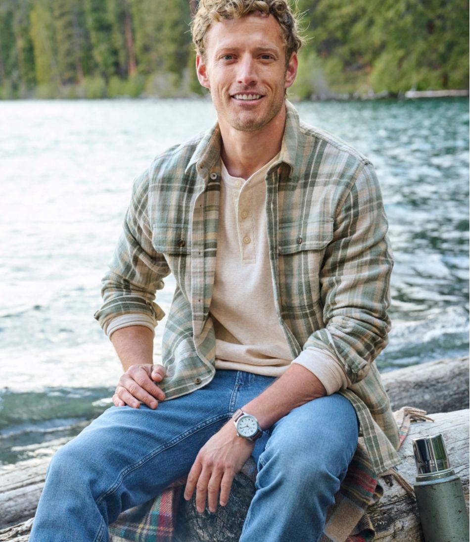 L.L.Bean Men's 1912 Field Flannel Shirt, Slightly Fitted Untucked Fit, Plaid CLOTHING|SALE