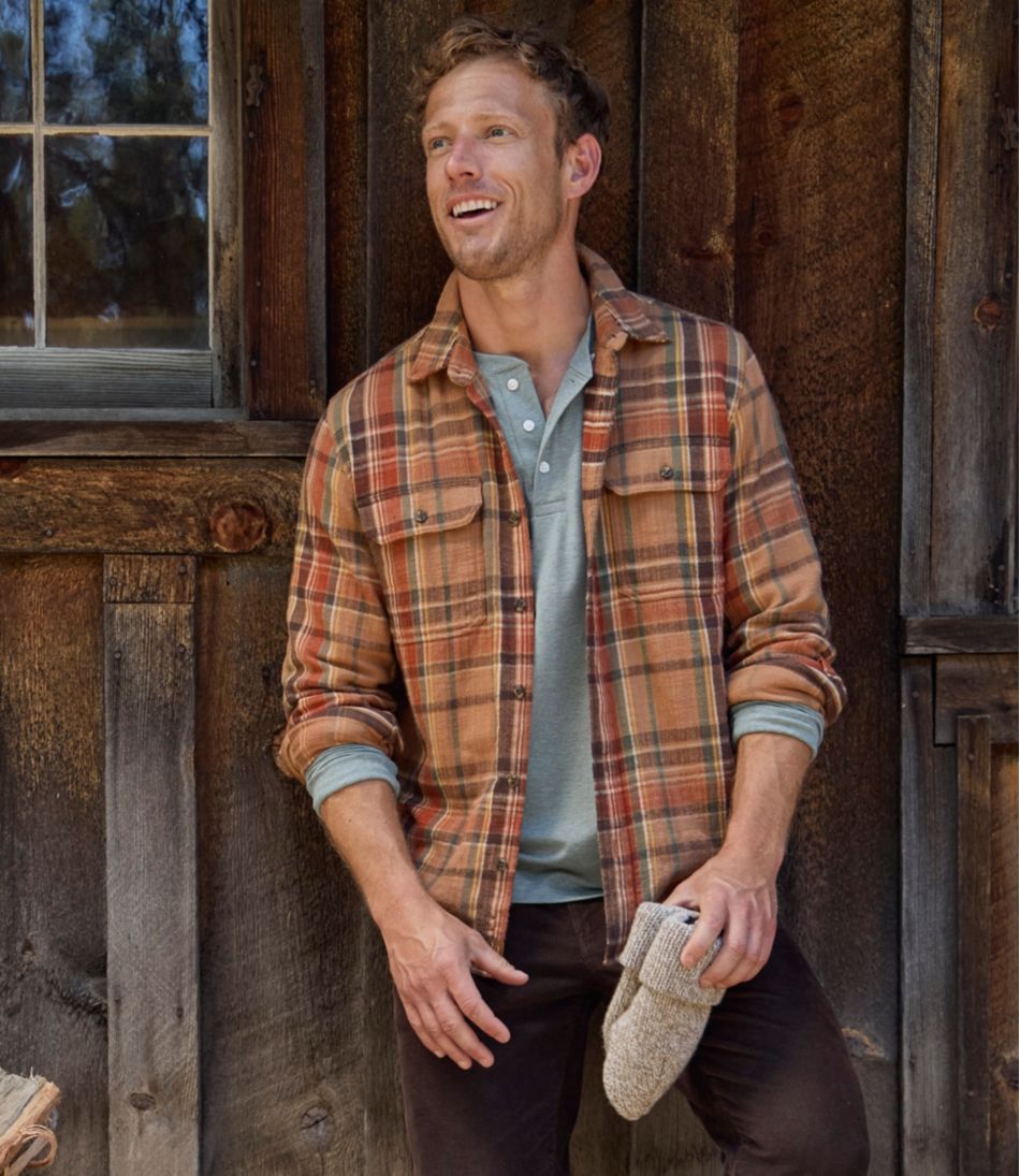 L.L.Bean Men's 1912 Field Flannel Shirt, Slightly Fitted Untucked Fit, Plaid CLOTHING|SALE