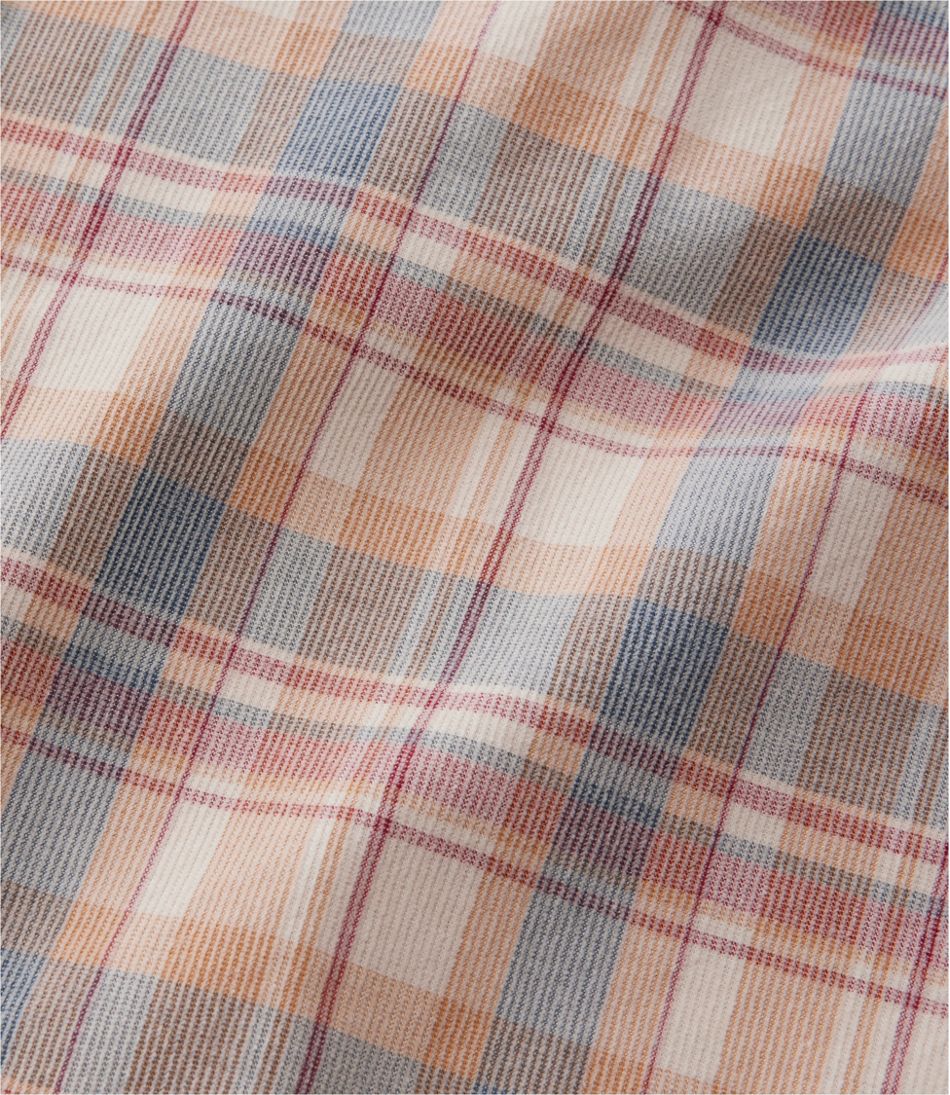 L.L.Bean Men's Sunwashed Corduroy Shirt, Slightly Fitted Untucked Fit, Plaid CLOTHING|SALE