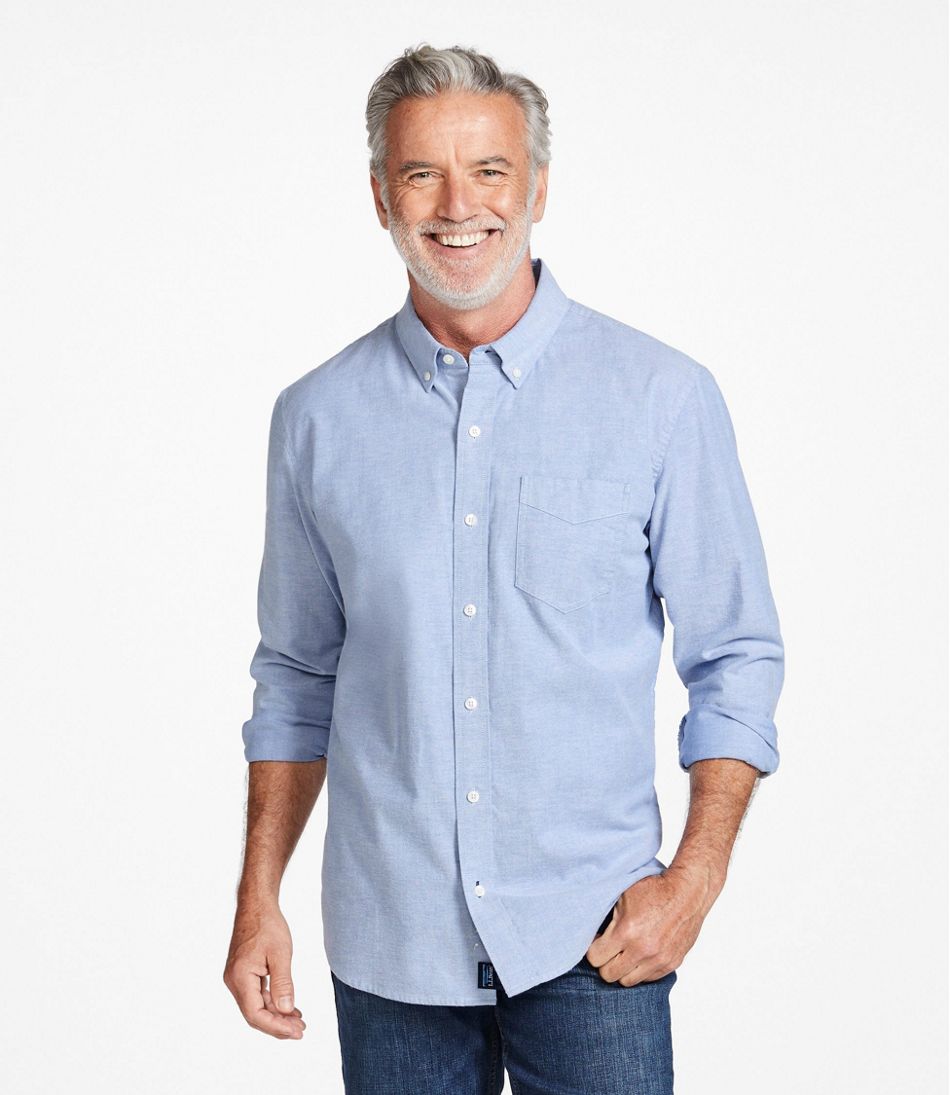 L.L.Bean Men's Comfort Stretch® Oxford Shirt, Traditional Untucked Fit CLOTHING|SALE