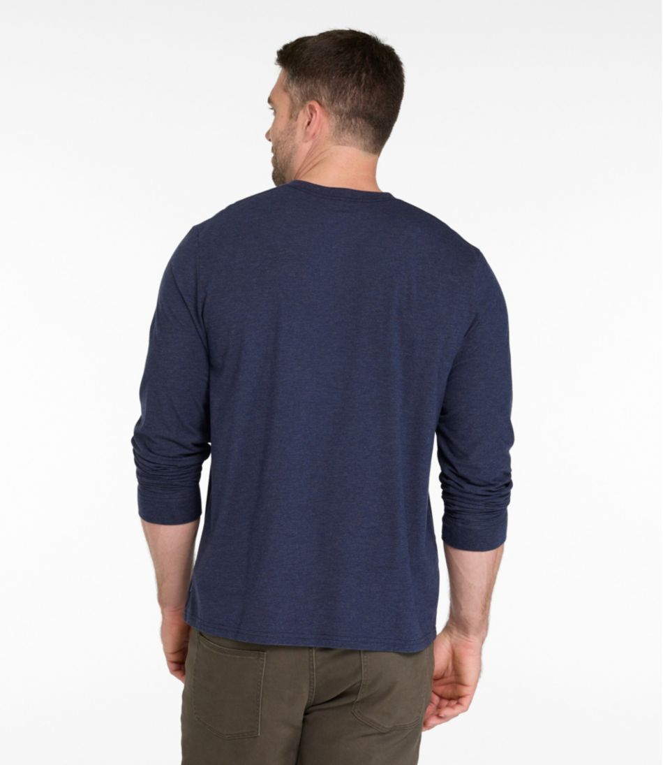 L.L.Bean Men's Comfort Stretch Performance® Pima Tee, Long-Sleeve Henley CLOTHING
