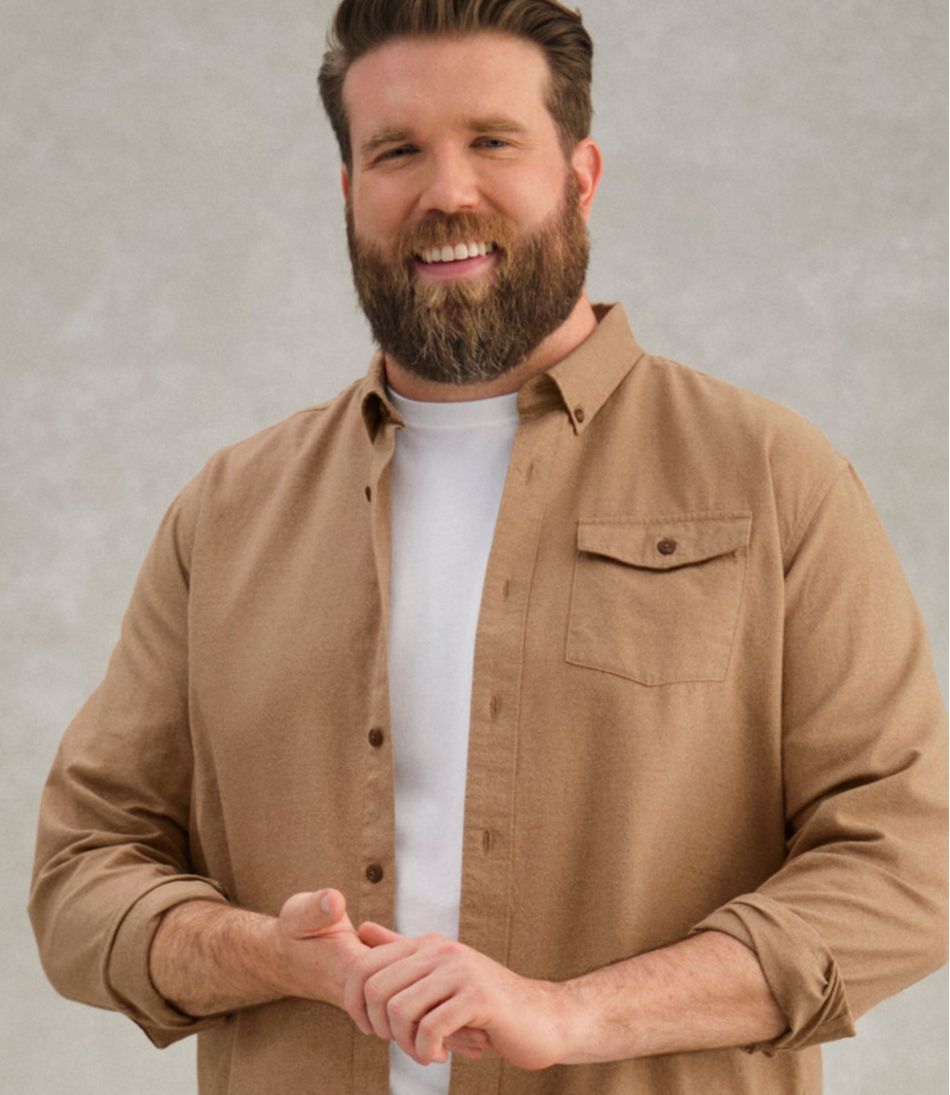 L.L.Bean Men's Brushed Jaspé Twill Shirt, Traditional Untucked Fit CLOTHING