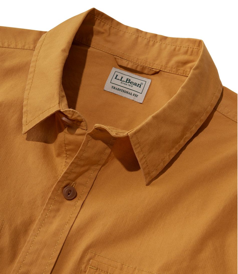 L.L.Bean Men's Riverton Ripstop Shirt, Long-Sleeve, Traditional Untucked Fit CLOTHING