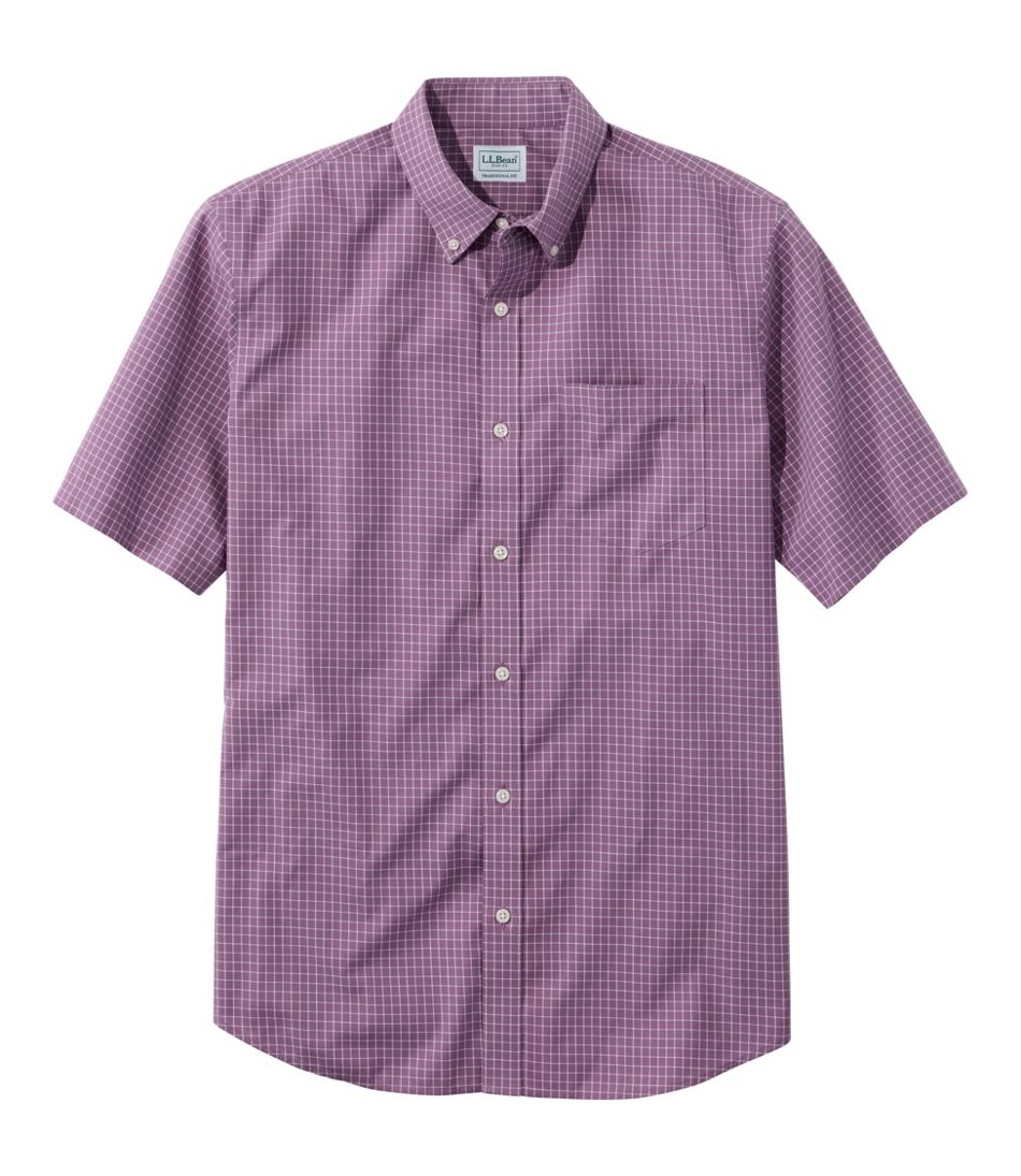 L.L.Bean Men's Wrinkle-Free Kennebunk Sport Shirt, Traditional Fit Short-Sleeve Check CLOTHING|SALE