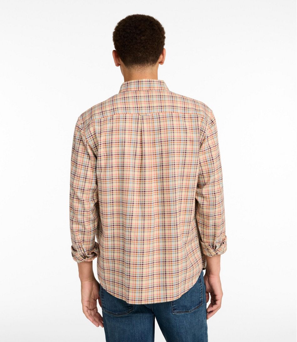 L.L.Bean Men's Brushed Jaspé Twill Shirt, Plaid, Traditional Untucked Fit CLOTHING|SALE
