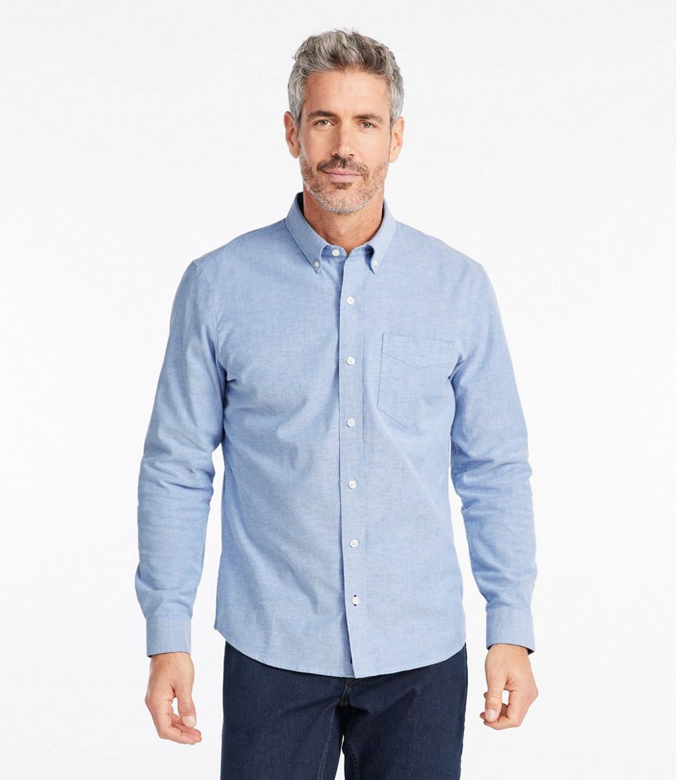 L.L.Bean Men's Comfort Stretch® Oxford Shirt, Slightly Fitted Untucked Fit CLOTHING|SALE
