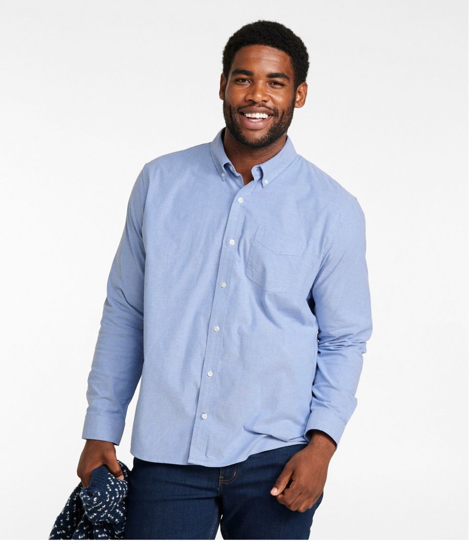 L.L.Bean Men's Comfort Stretch® Oxford Shirt, Slightly Fitted Untucked Fit CLOTHING|SALE