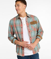 L.L.Bean Men's Scotch Plaid Flannel Shirt, Snap-Front, Slightly Fitted Untucked Fit CLOTHING