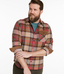 L.L.Bean Men's Scotch Plaid Flannel Shirt, Snap-Front, Slightly Fitted Untucked Fit CLOTHING