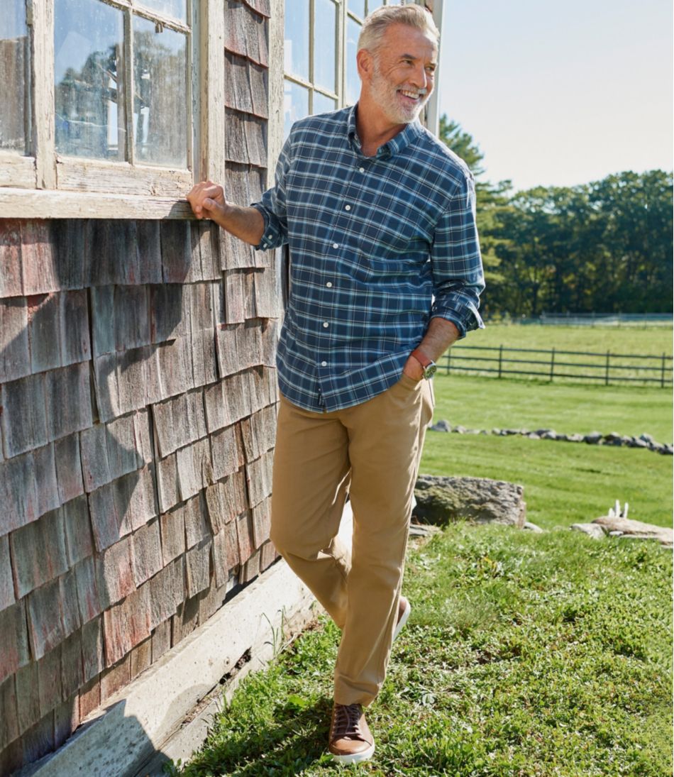 L.L.Bean Men's Comfort Stretch® Oxford Shirt, Traditional Untucked Fit, Plaid CLOTHING|SALE