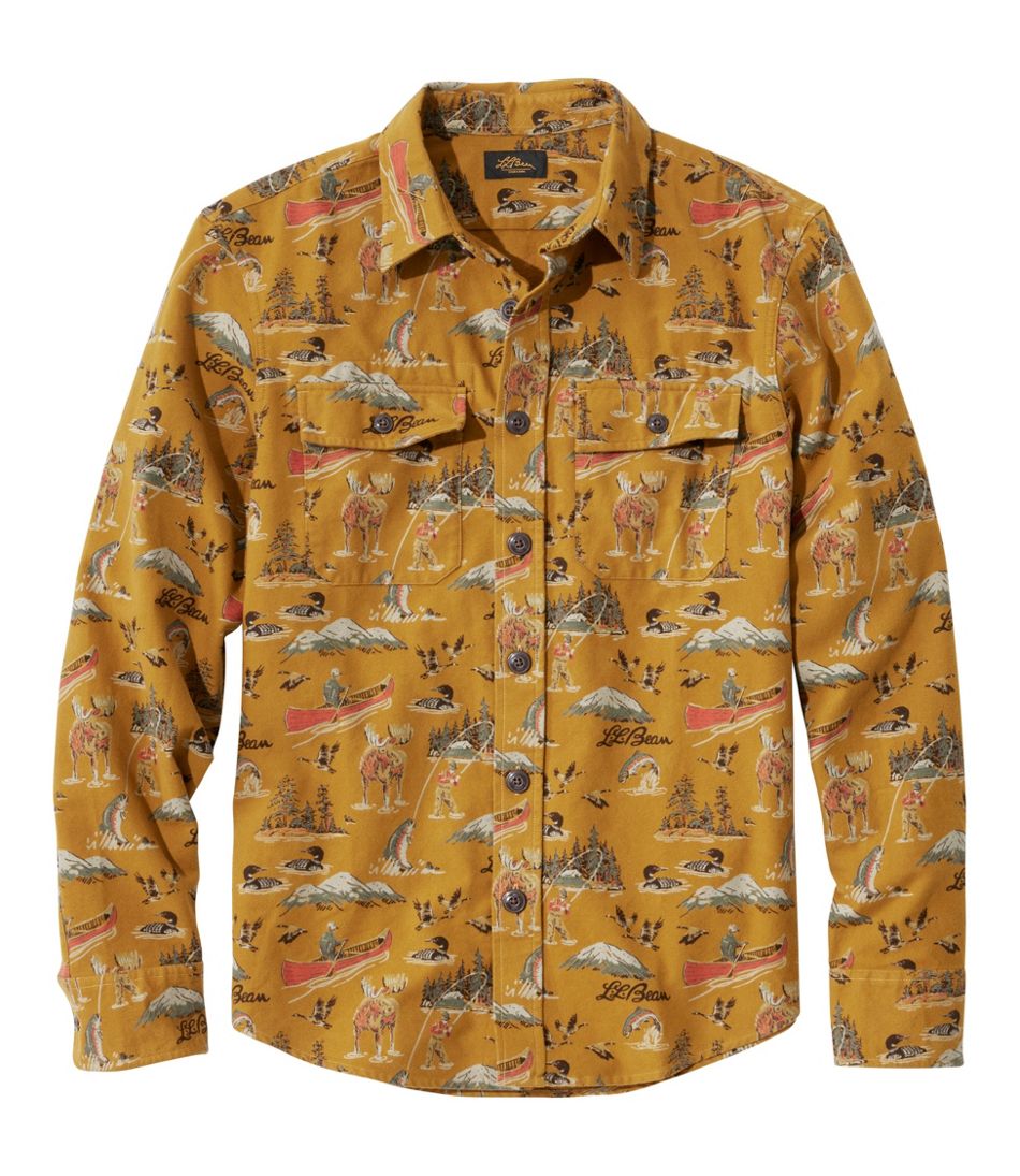 L.L.Bean Men's Signature 1933 Chamois Cloth Shirt, Slim Fit, Pattern CLOTHING