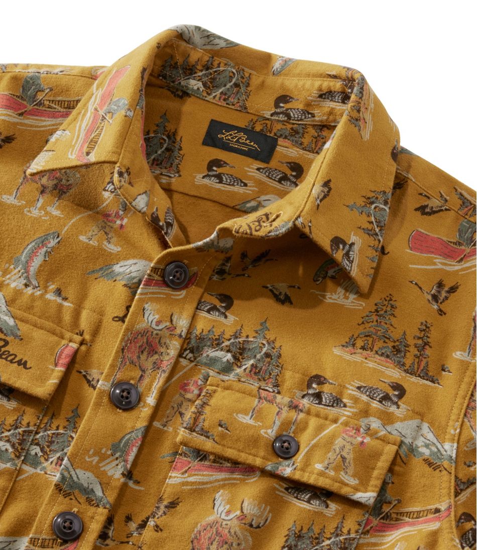 L.L.Bean Men's Signature 1933 Chamois Cloth Shirt, Slim Fit, Pattern CLOTHING