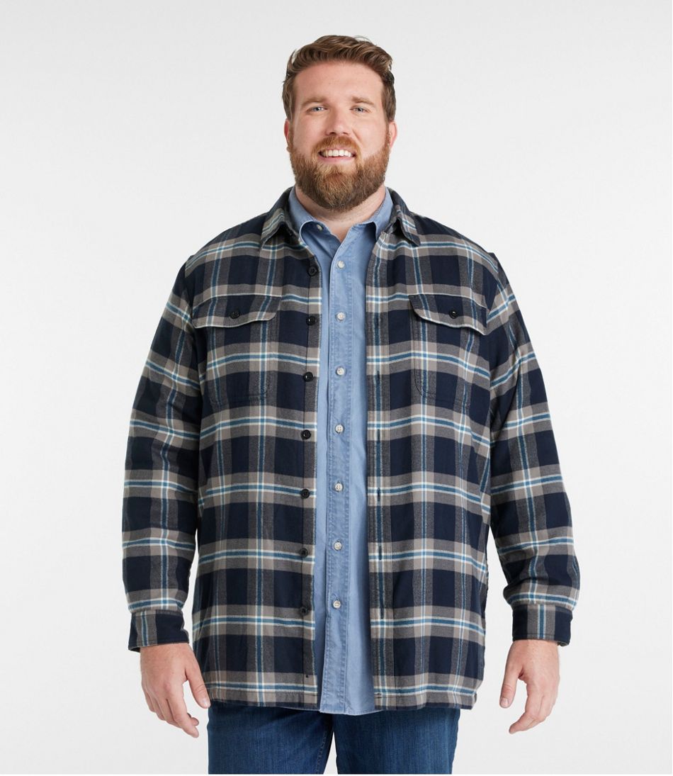L.L.Bean Men's Fleece-Lined Flannel Shirt, Traditional Fit CLOTHING
