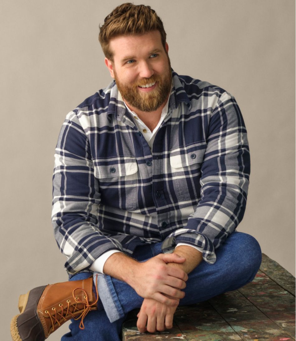 L.L.Bean Men's Fleece-Lined Flannel Shirt, Traditional Fit CLOTHING