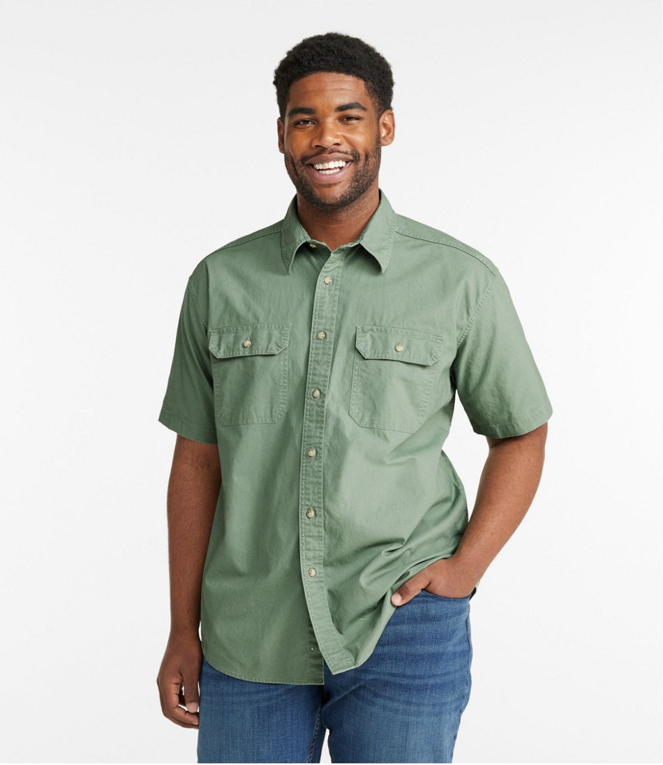 L.L.Bean Men's Sunwashed Canvas Shirt, Traditional Fit Short-Sleeve CLOTHING|SALE