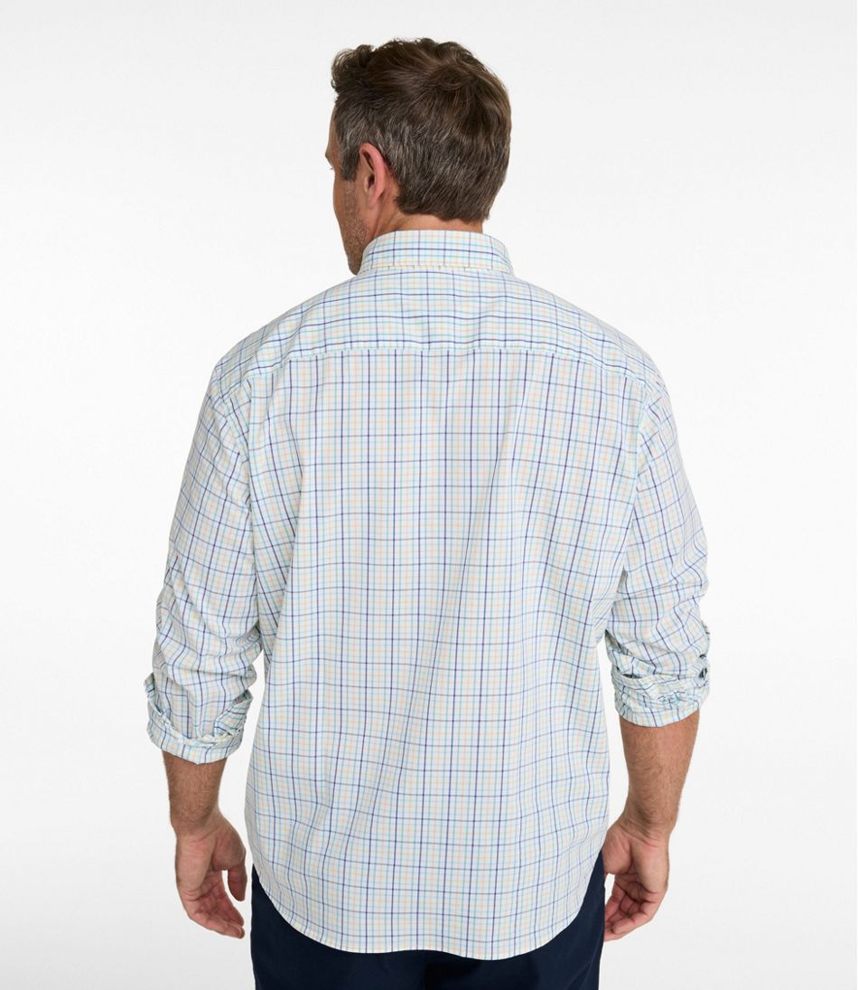 L.L.Bean Men's Comfort Stretch Performance® Shirt, Long-Sleeve, Slightly Fitted Untucked Fit, Plaid CLOTHING|SALE