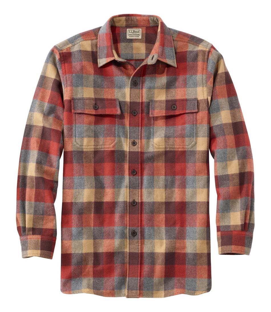 L.L.Bean Men's Chamois Shirt, Slightly Fitted, Plaid CLOTHING|SALE