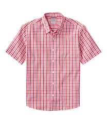L.L.Bean Men's Comfort Stretch Performance® Shirt, Short-Sleeve, Slightly Fitted Untucked Fit, Plaid CLOTHING|SALE