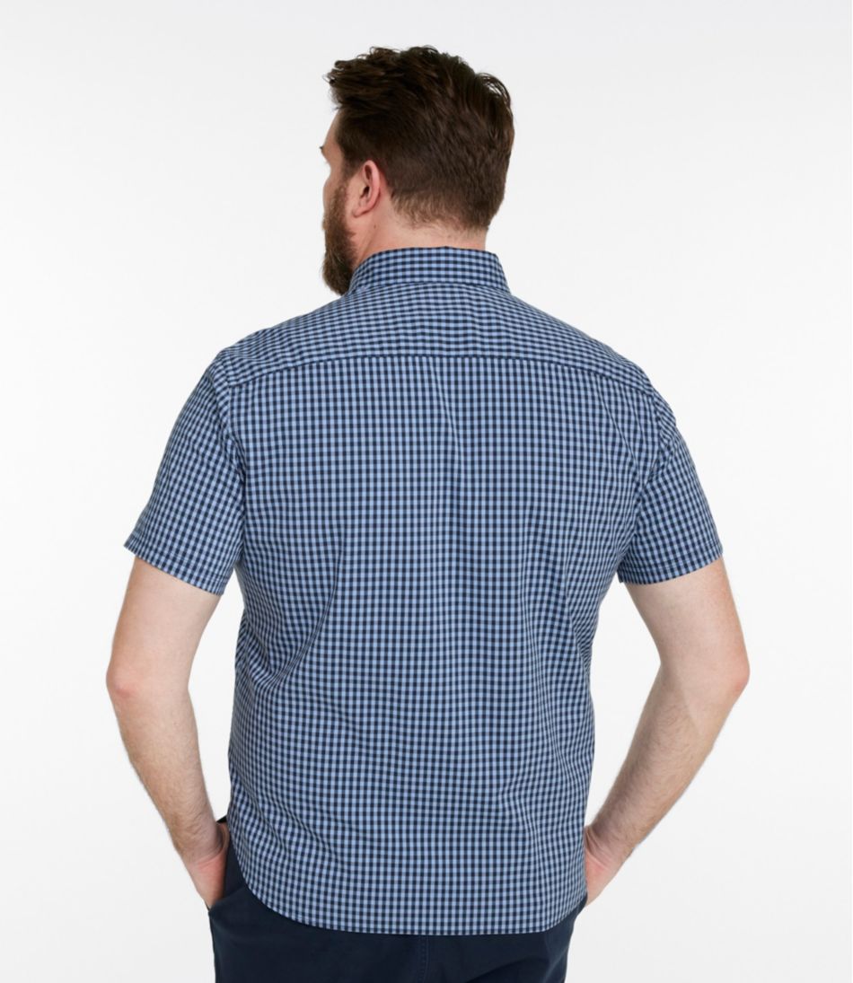 L.L.Bean Men's Comfort Stretch Performance® Shirt, Short-Sleeve, Slightly Fitted Untucked Fit, Plaid CLOTHING|SALE