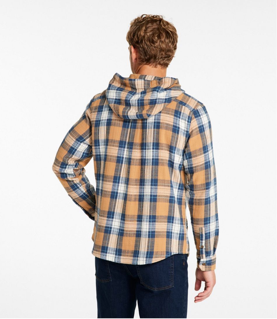 L.L.Bean Men's 1912 Field Flannel Shirt, Hooded, Slightly Fitted Untucked Fit, Plaid CLOTHING