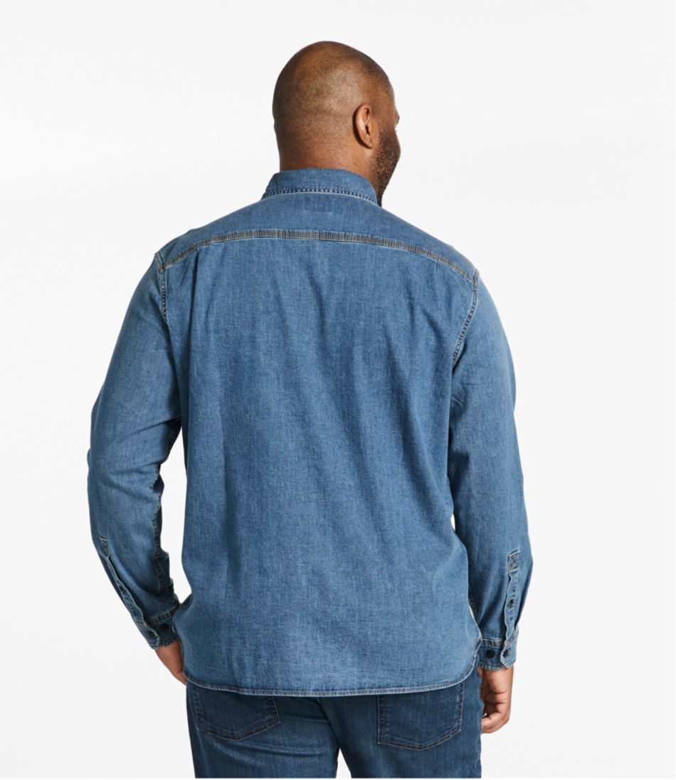 L.L.Bean Men's BeanFlex® Denim Shirt, Traditional Untucked Fit CLOTHING|SALE