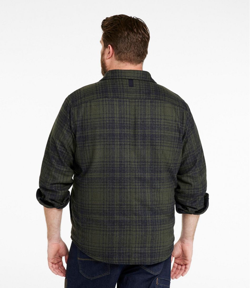 L.L.Bean Men's Maine Guide Lightweight Lined Wool Field Shirt, Plaid CLOTHING|OUTDOOR EQUIPMENT