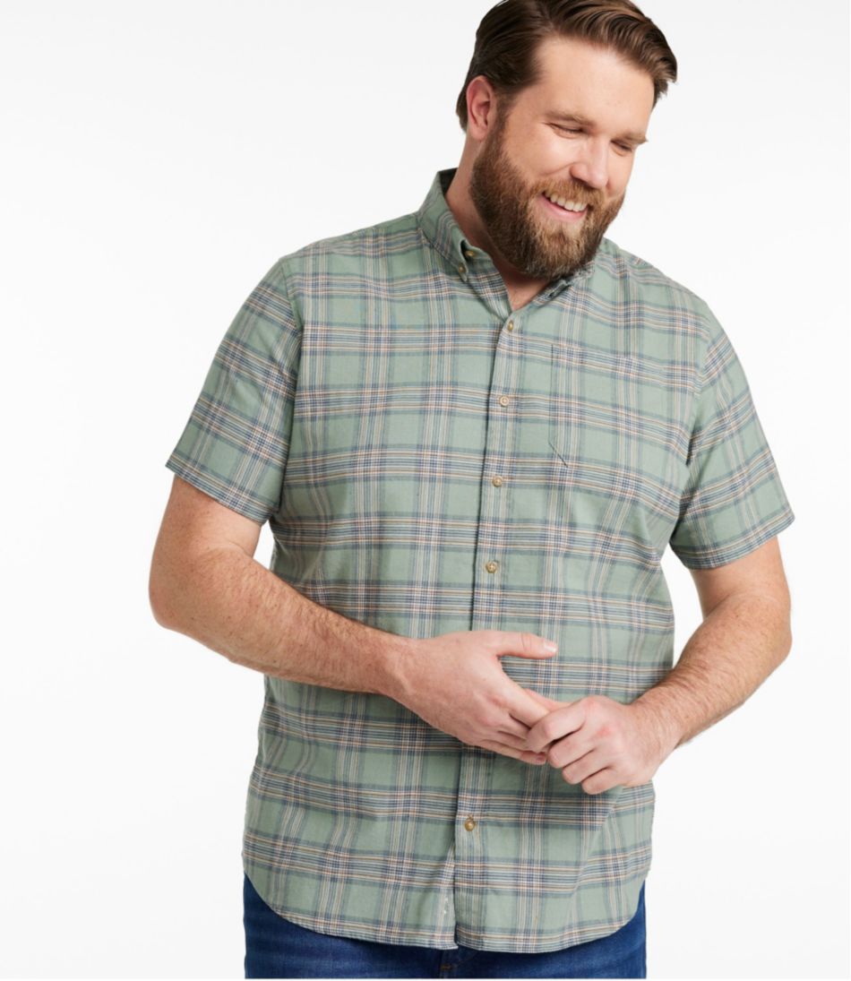 L.L.Bean Men's Stonecoast Hemp Shirt, Short-Sleeve, Slightly Fitted Untucked Fit CLOTHING|SALE