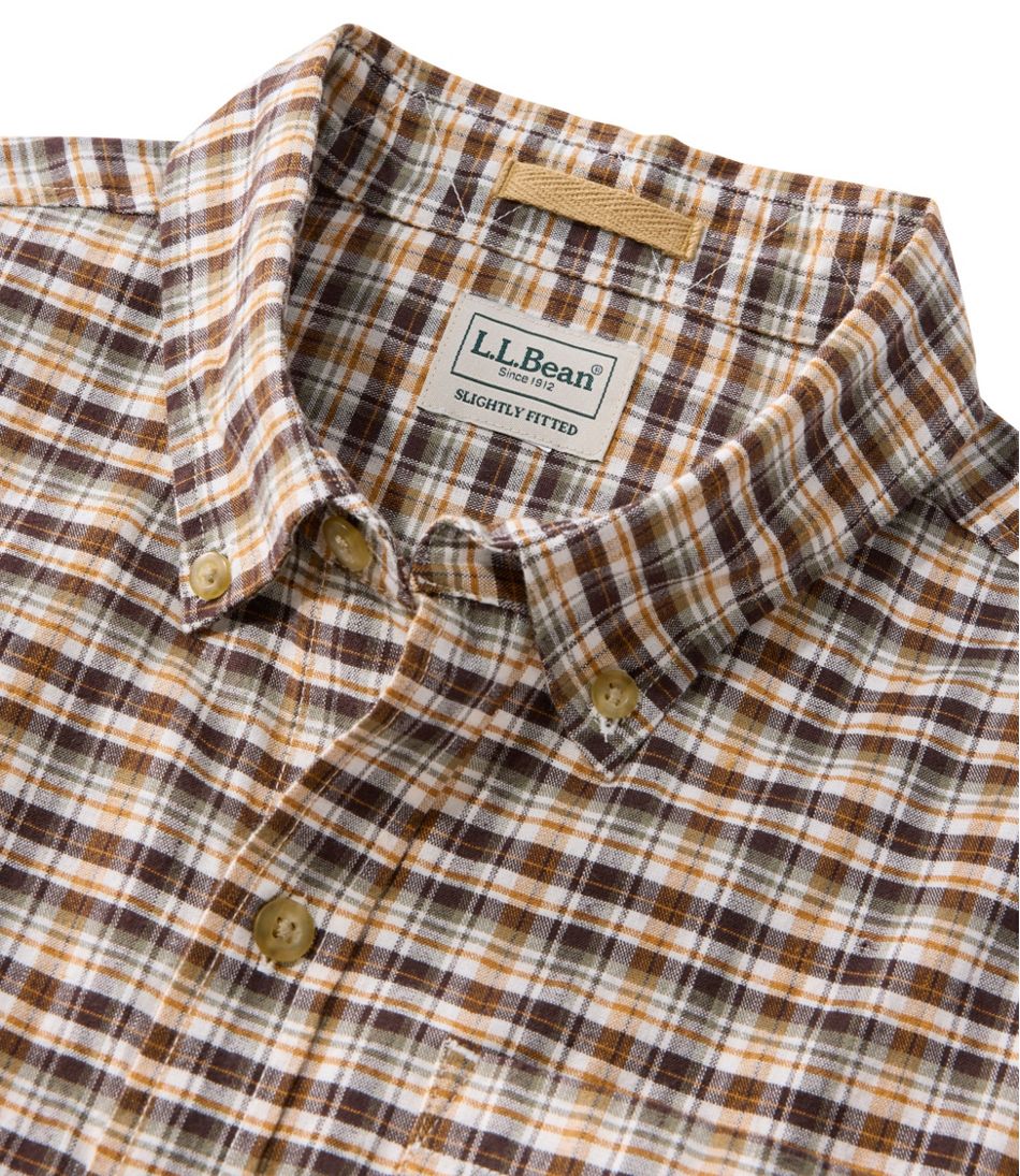 L.L.Bean Men's Stonecoast Hemp Shirt, Short-Sleeve, Slightly Fitted Untucked Fit CLOTHING|SALE