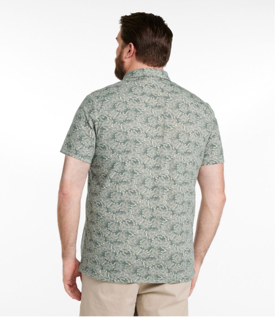 L.L.Bean Men's Lakewashed Performance Shirts, Button-Front Shirt, Short-Sleeve, Print CLOTHING|SALE