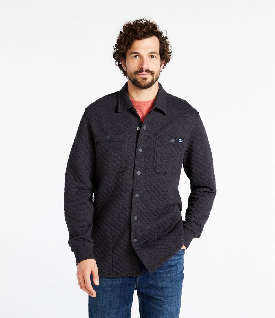 L.L.Bean Men's Quilted Sweatshirts, Snap Overshirt CLOTHING|SALE