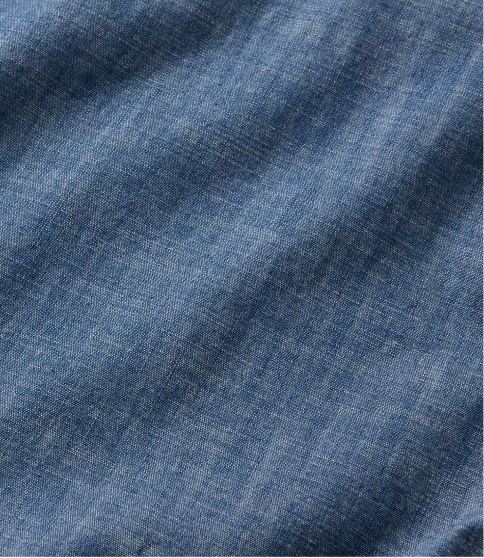 L.L.Bean Men's Comfort Stretch® Chambray Shirt, Long-Sleeve, Slightly Fitted Untucked Fit CLOTHING|SALE