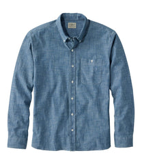 L.L.Bean Men's Comfort Stretch® Chambray Shirt, Long-Sleeve, Slightly Fitted Untucked Fit CLOTHING|SALE
