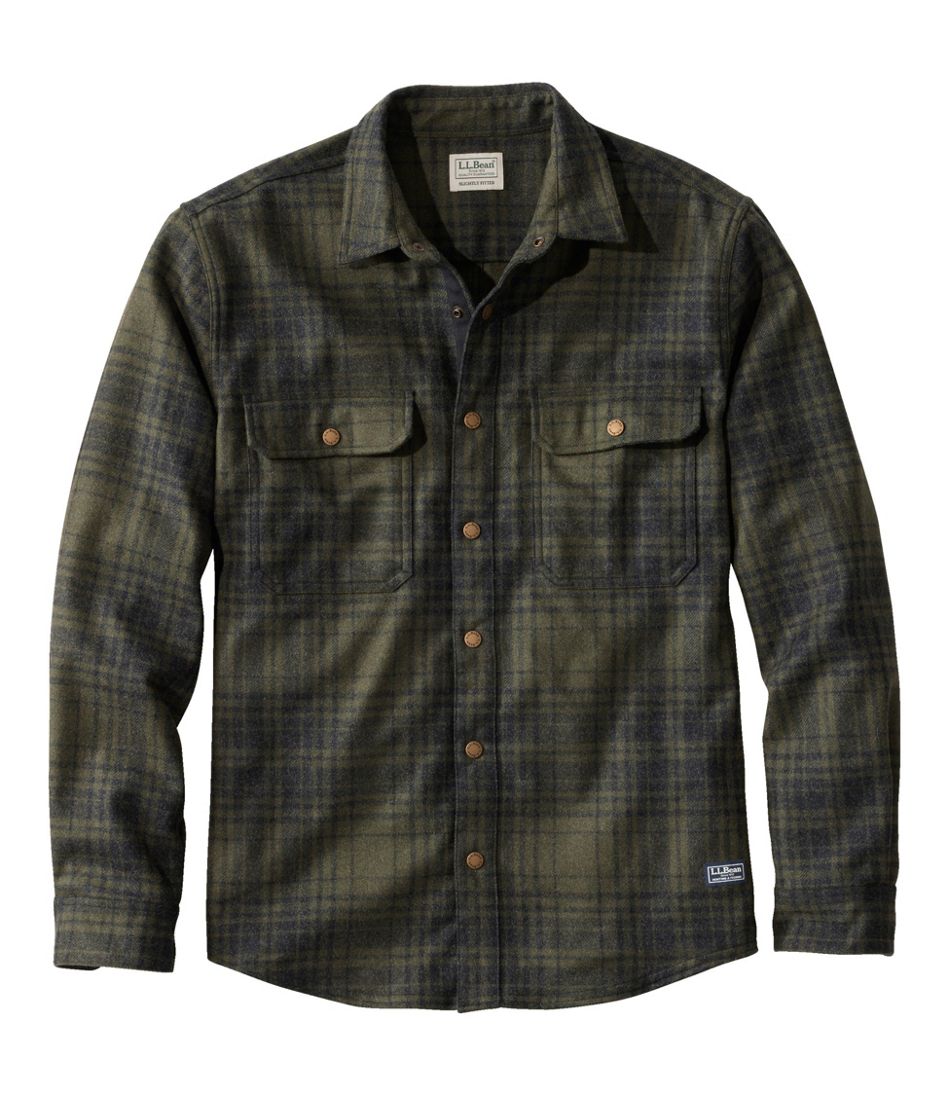 L.L.Bean Men's Maine Guide Lightweight Wool Field Shirt, Plaid CLOTHING|OUTDOOR EQUIPMENT