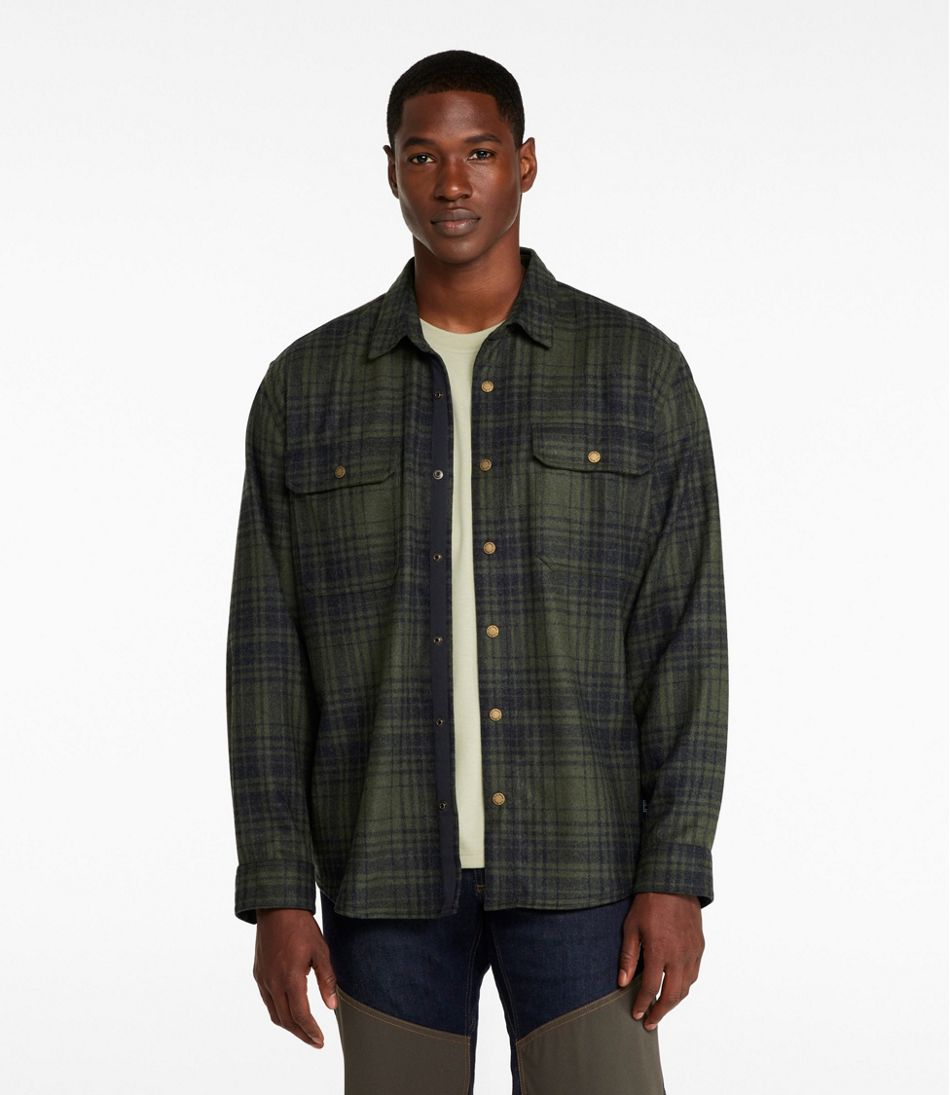 L.L.Bean Men's Maine Guide Lightweight Wool Field Shirt, Plaid CLOTHING|OUTDOOR EQUIPMENT