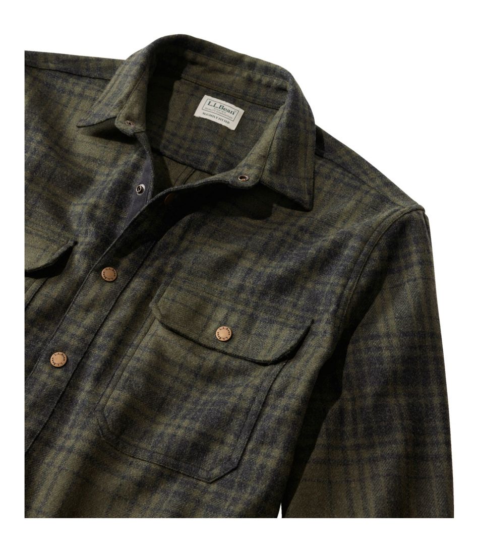 L.L.Bean Men's Maine Guide Lightweight Wool Field Shirt, Plaid CLOTHING|OUTDOOR EQUIPMENT