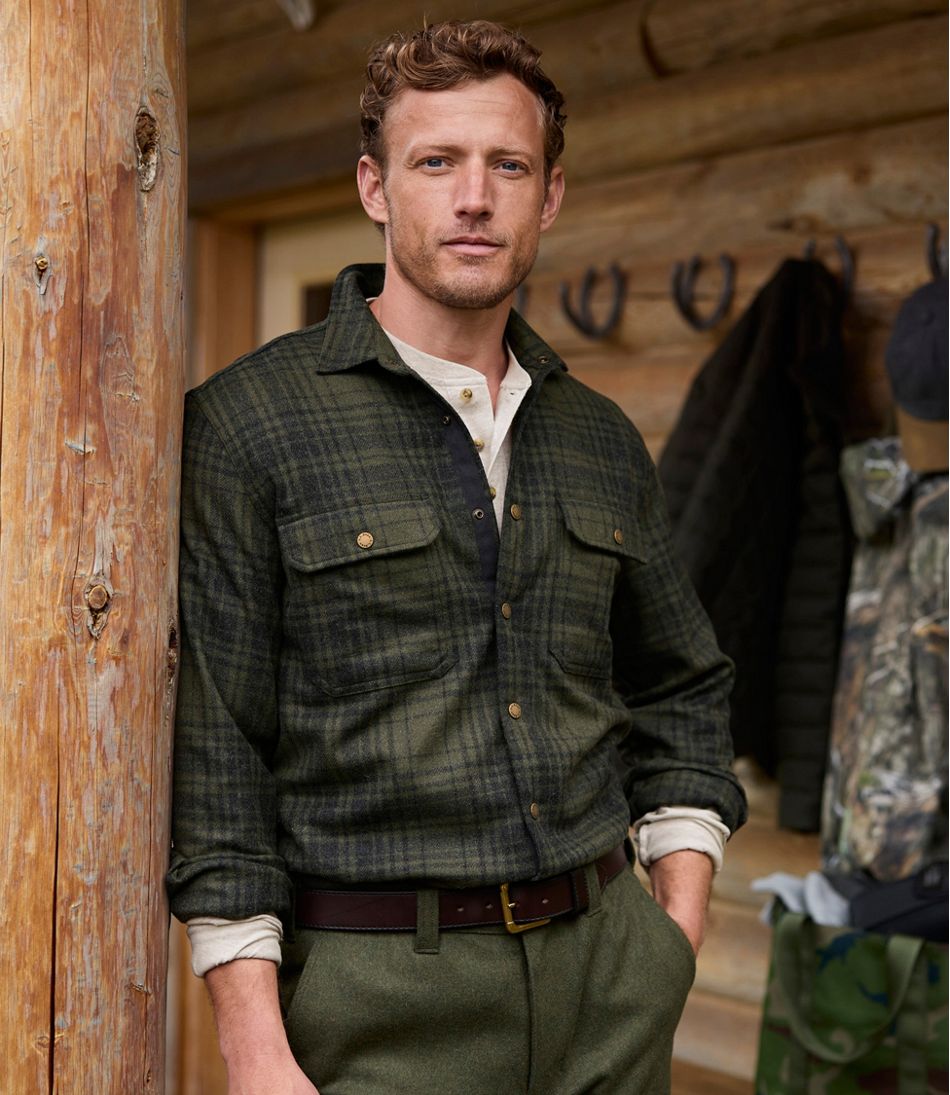 L.L.Bean Men's Maine Guide Lightweight Wool Field Shirt, Plaid CLOTHING|OUTDOOR EQUIPMENT